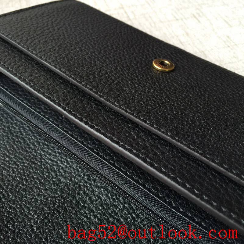 Gucci GG black calfskin Long Wallet Purse