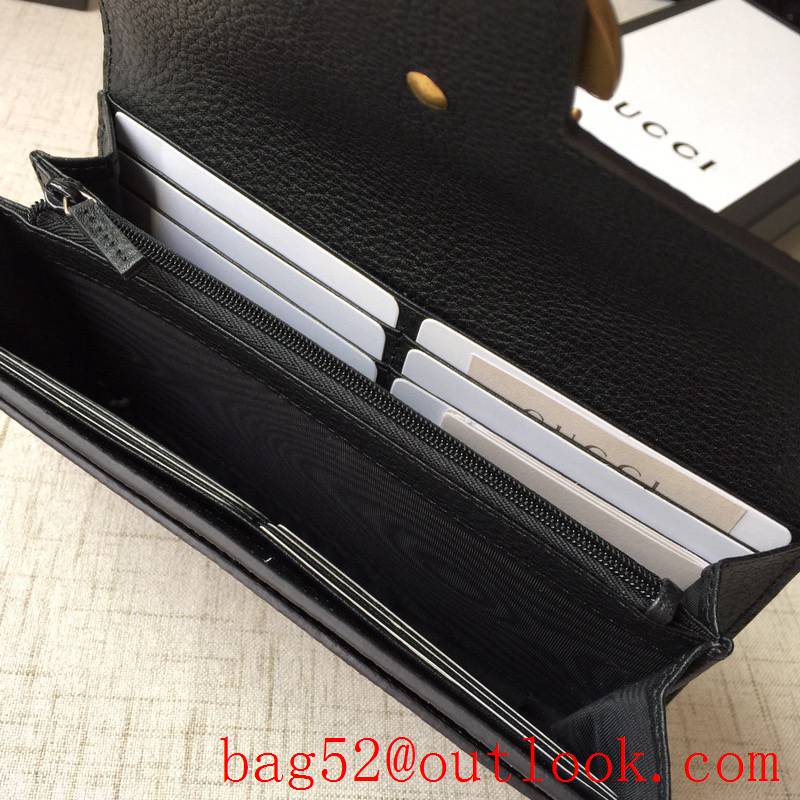 Gucci GG black calfskin Long Wallet Purse