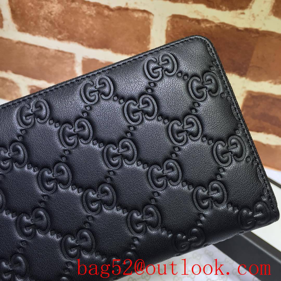 Gucci GG Signature black leather Zipper purse Wallet