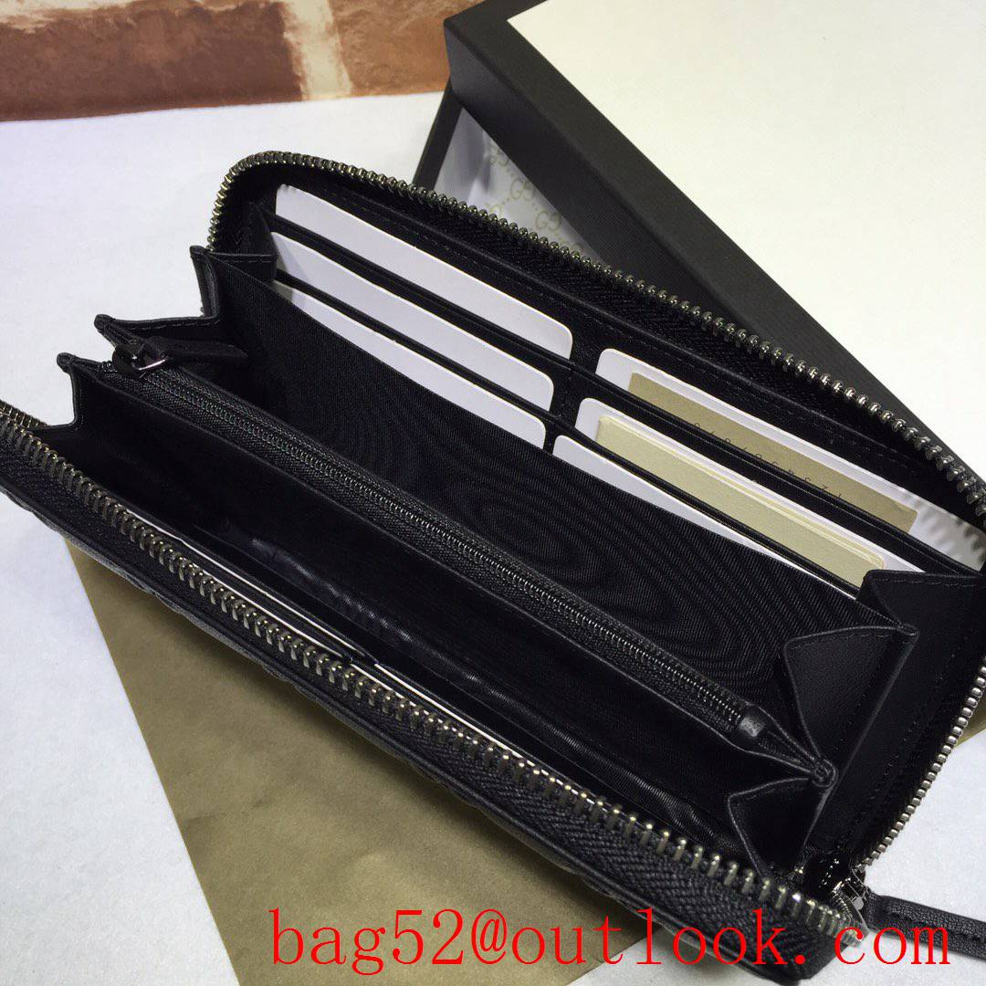 Gucci GG Signature black leather Zipper purse Wallet