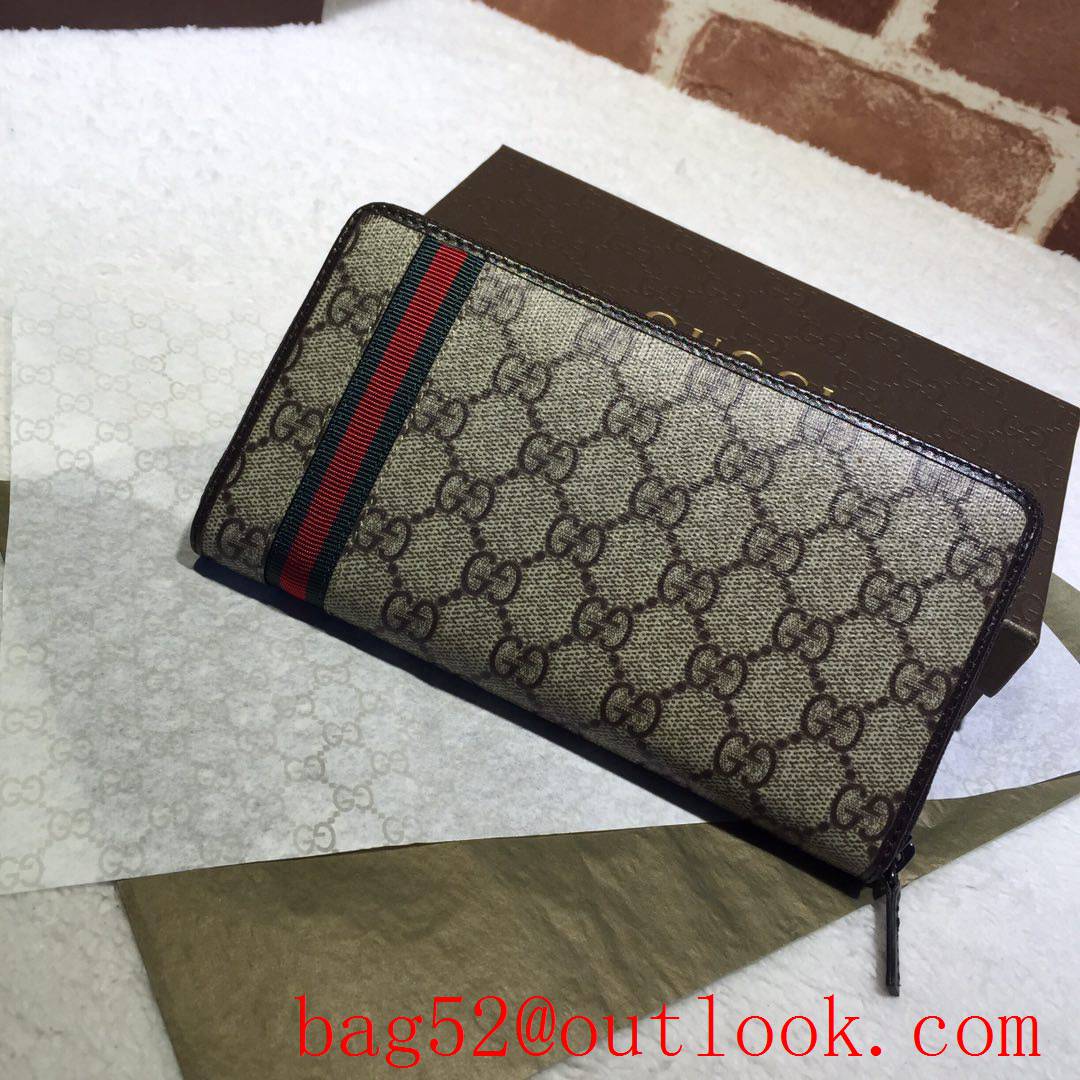 Gucci Ophidia GG men Supreme long Zipper purse Wallet