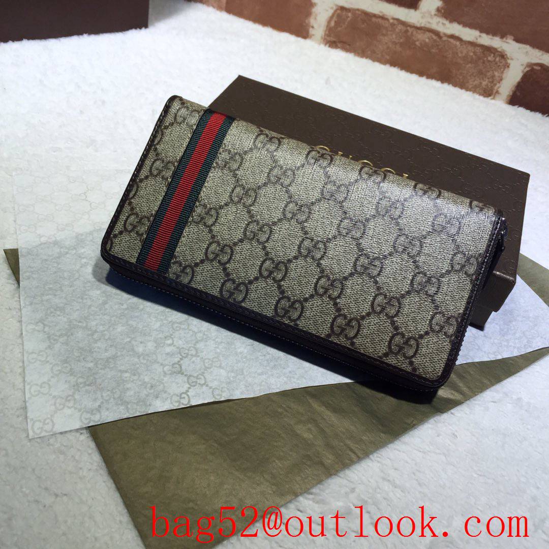 Gucci Ophidia GG men Supreme long Zipper purse Wallet