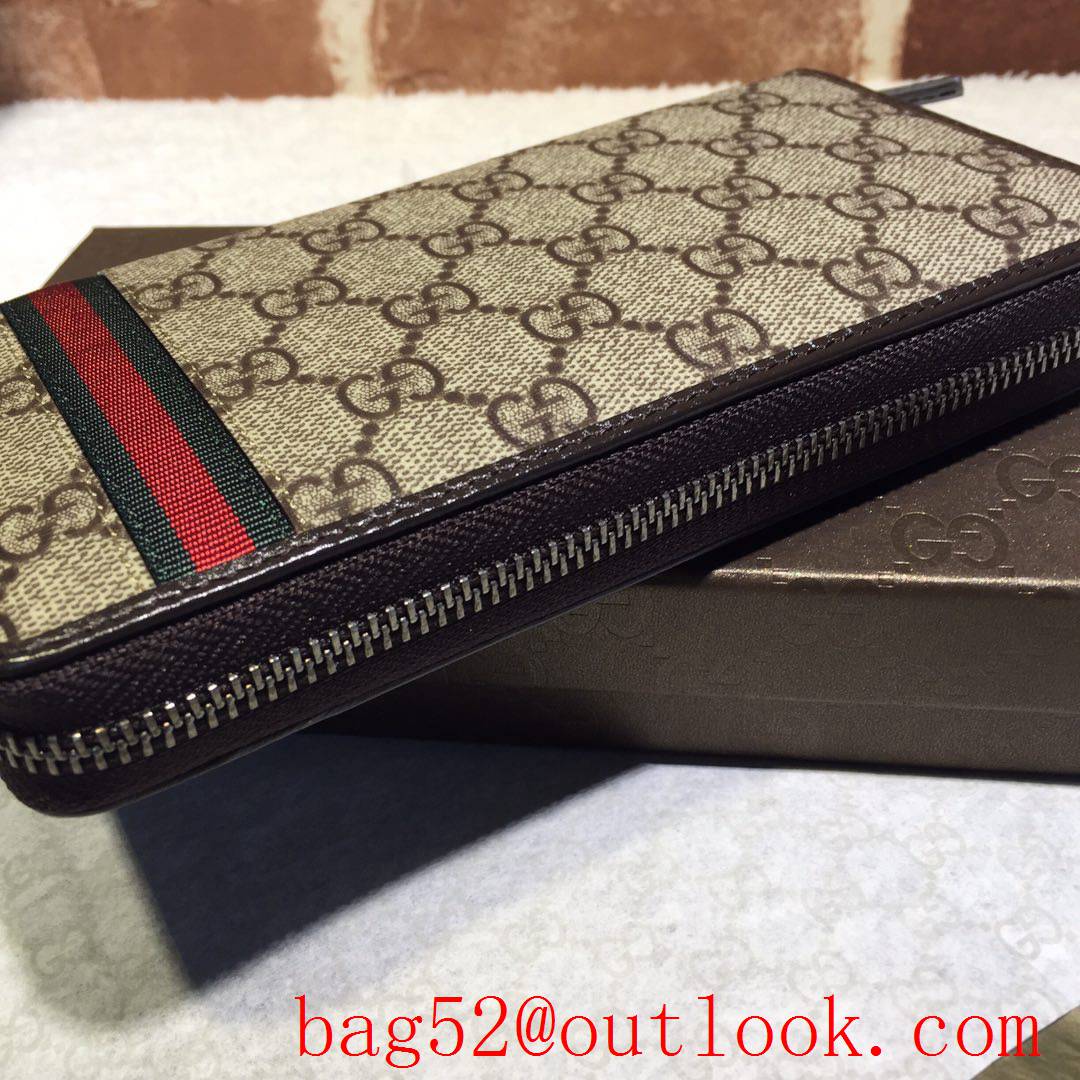 Gucci Ophidia GG men Supreme long Zipper purse Wallet