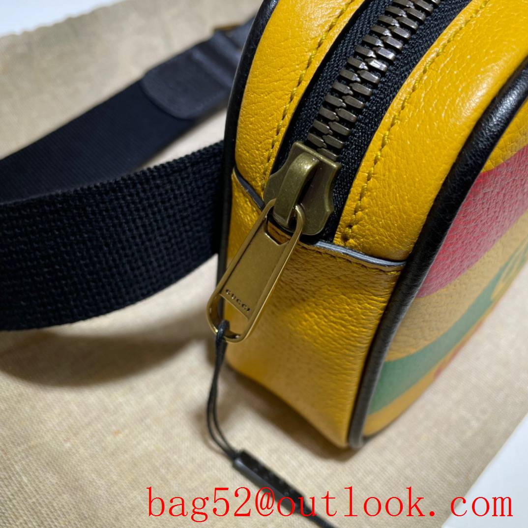 Gucci 100 men calfskin yellow Print Belt Bag Purse