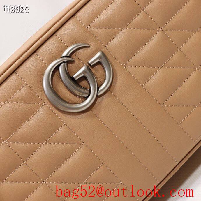 Gucci GG Marmont Apricot Leather Small Shoulder Bag  