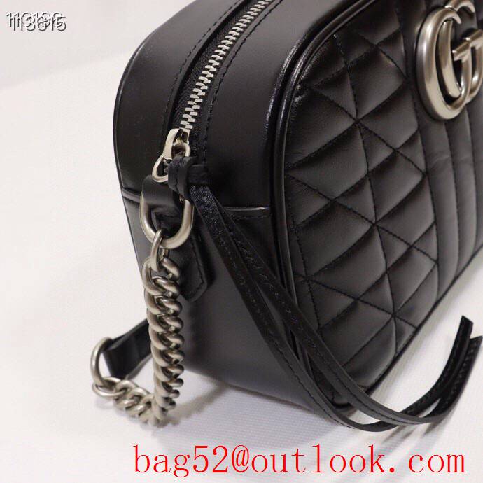 Gucci GG Marmont black Leather Small Shoulder Bag  