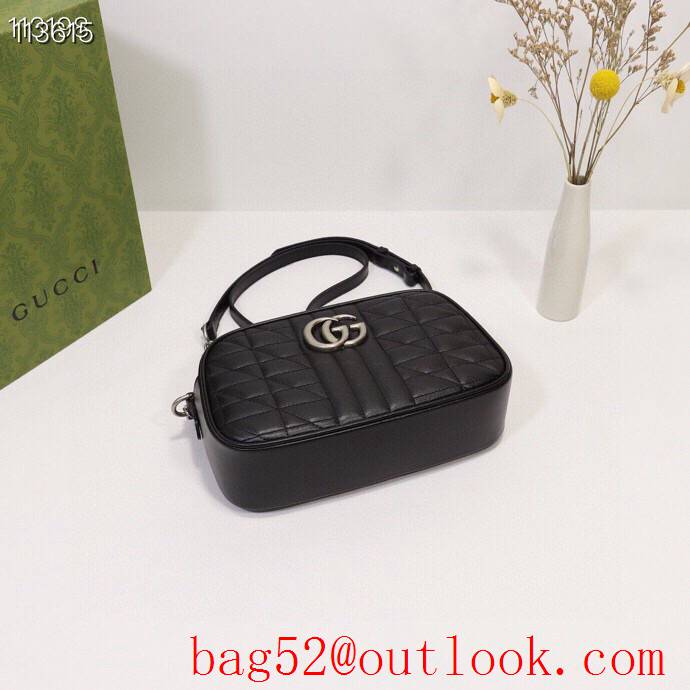 Gucci GG Marmont black Leather Small Shoulder Bag  