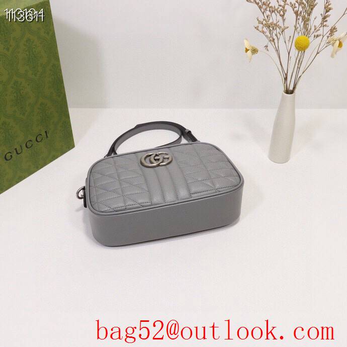 Gucci GG Marmont gray Leather Small Shoulder Bag  