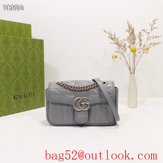 Gucci GG Marmont gray calfskin Mini Shoulder Bag