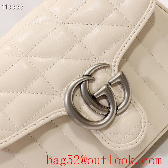 Gucci GG Marmont cream real leather Mini top Handle shoulder tote Bag