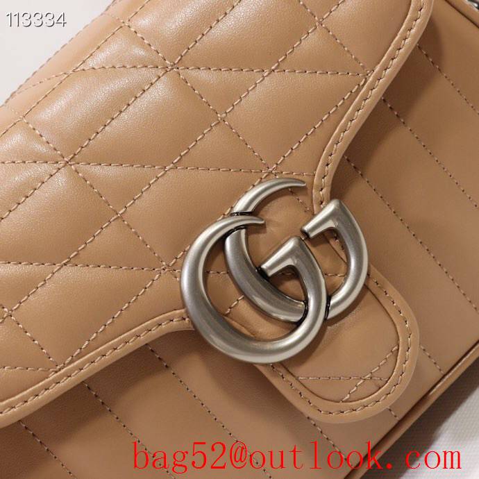 Gucci GG Marmont apricot real leather Mini top Handle shoulder tote Bag
