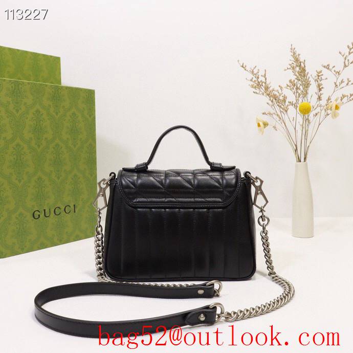 Gucci GG Marmont black real leather Mini top Handle shoulder tote Bag