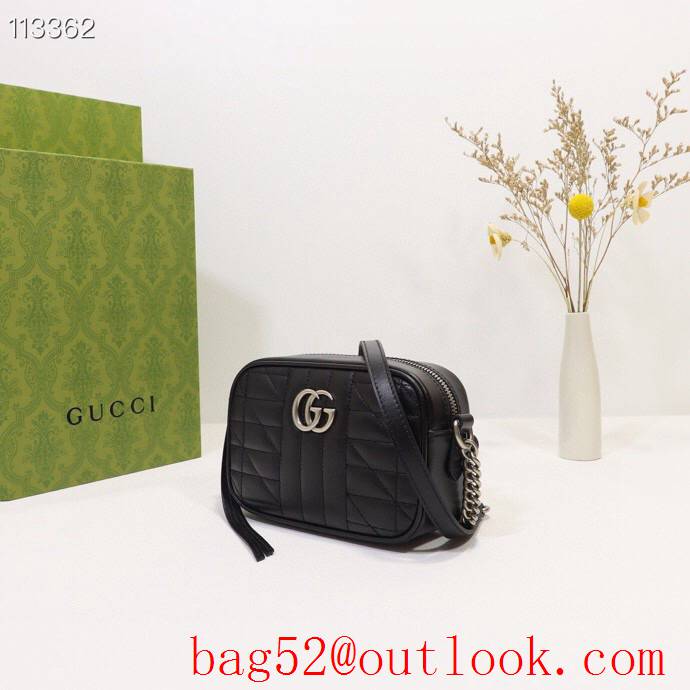 Gucci GG Marmont black calfskin Mini Camera Bag 