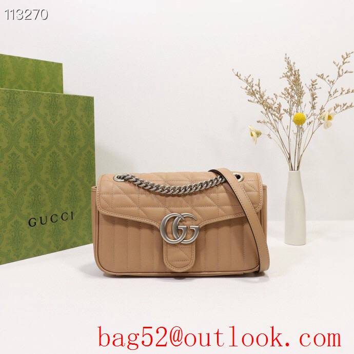 Gucci GG Marmont calfskin Apricot chain Shoulder Bag