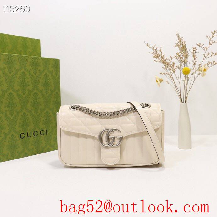 Gucci GG Marmont calfskin cream chain Shoulder Bag