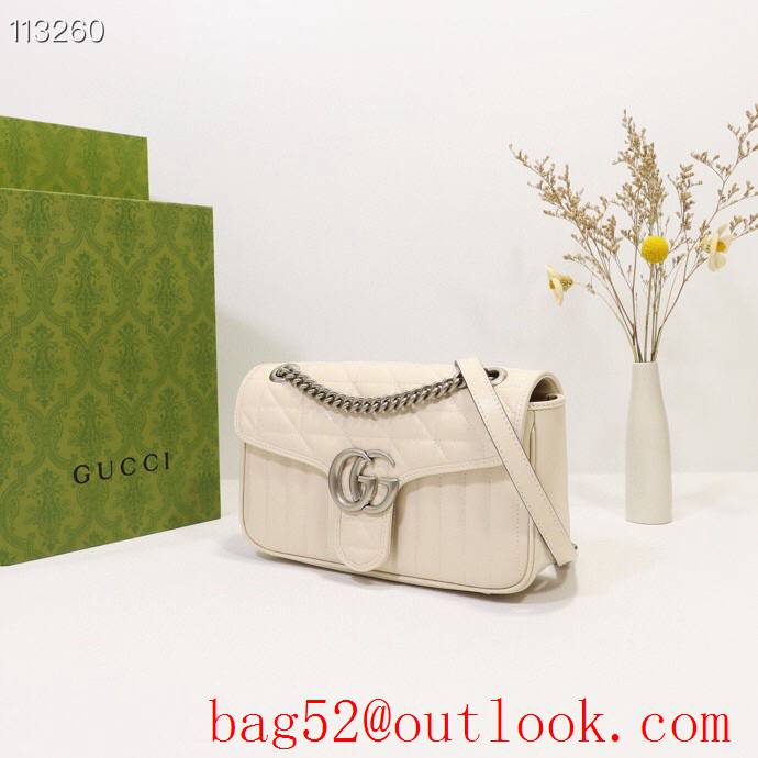 Gucci GG Marmont calfskin cream chain Shoulder Bag