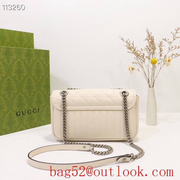 Gucci GG Marmont calfskin cream chain Shoulder Bag