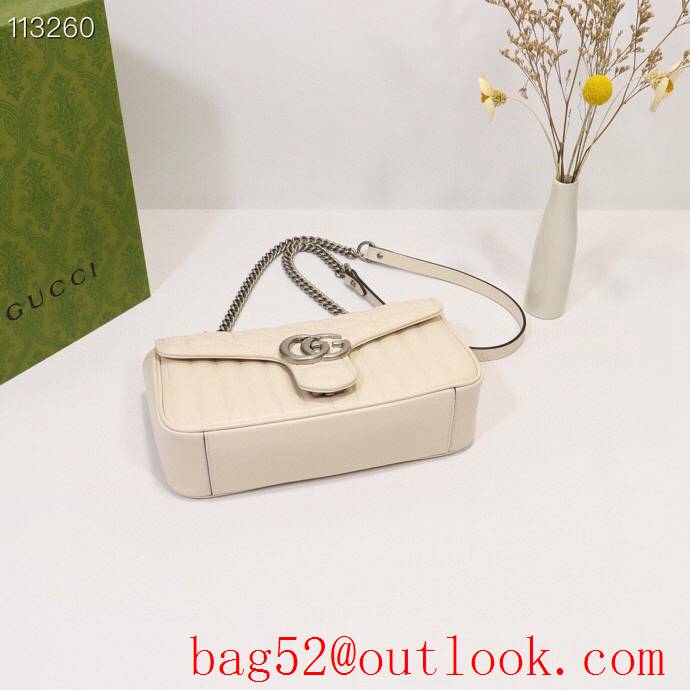 Gucci GG Marmont calfskin cream chain Shoulder Bag