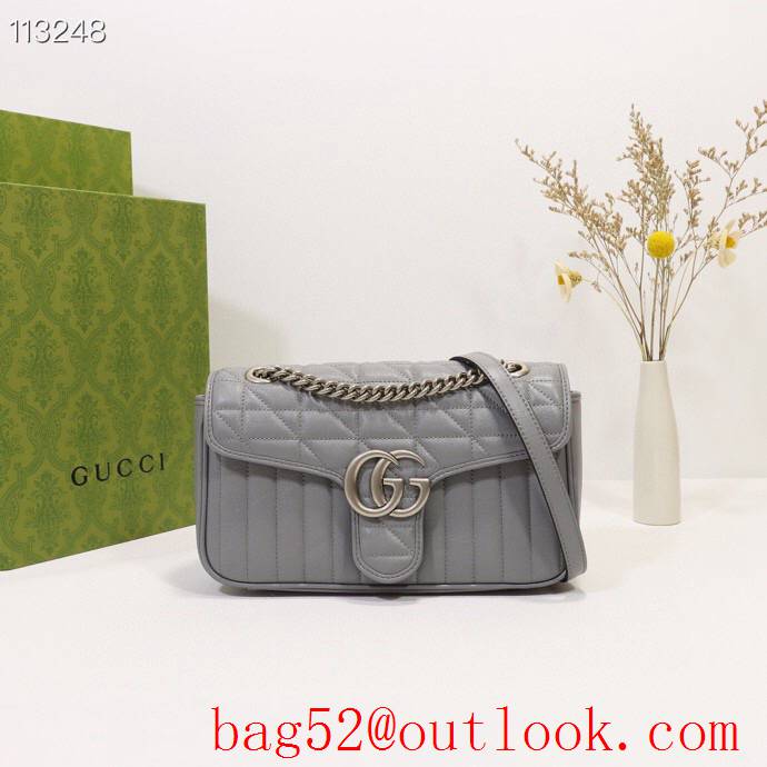 Gucci GG Marmont calfskin gray chain Shoulder Bag