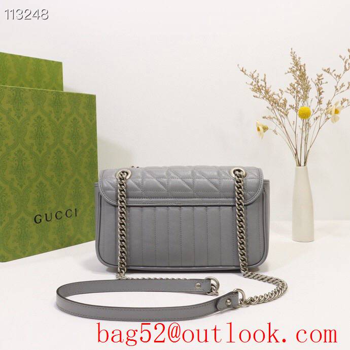 Gucci GG Marmont calfskin gray chain Shoulder Bag