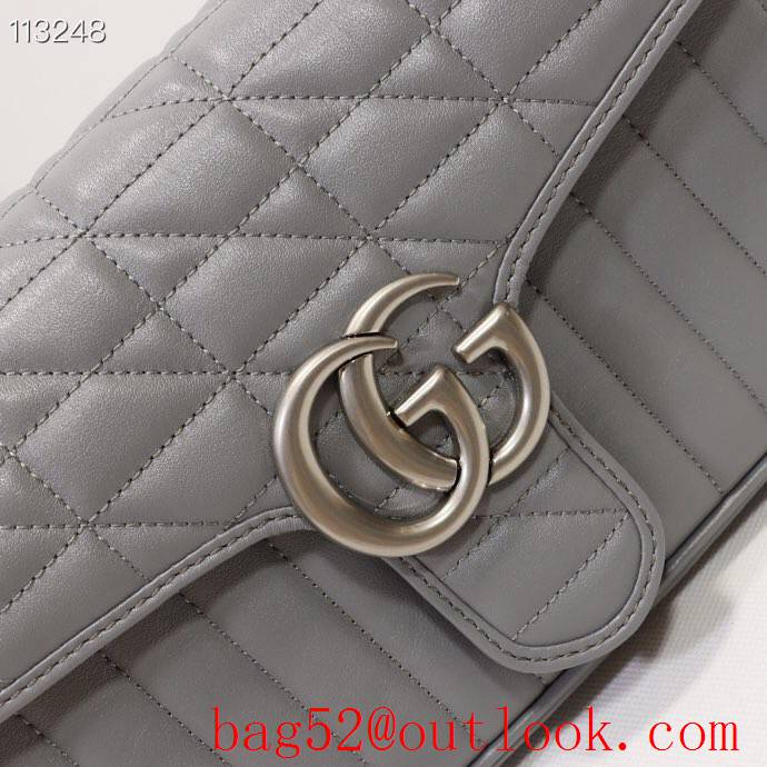 Gucci GG Marmont calfskin gray chain Shoulder Bag