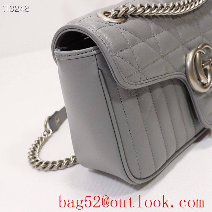 Gucci GG Marmont calfskin gray chain Shoulder Bag