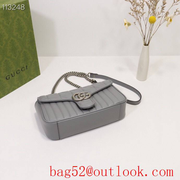 Gucci GG Marmont calfskin gray chain Shoulder Bag