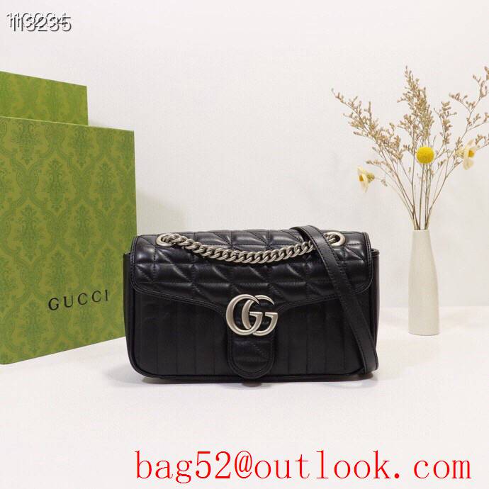 Gucci GG Marmont calfskin black chain Shoulder Bag