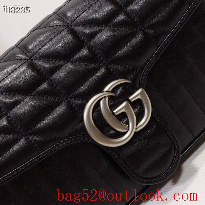 Gucci GG Marmont calfskin black chain Shoulder Bag