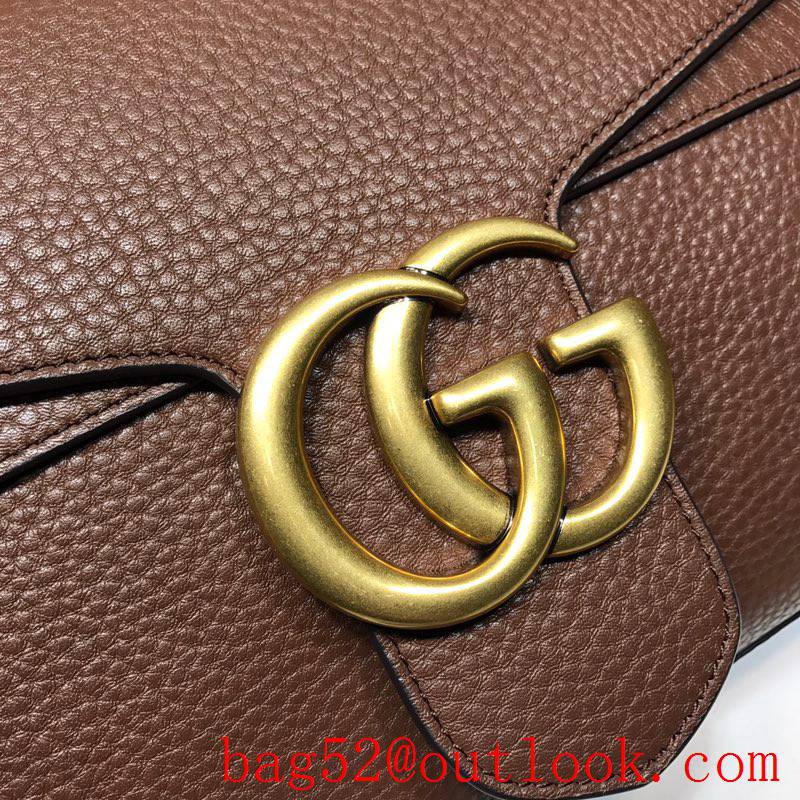 Gucci GG Marmont Medium Grained calfskin coffee Shoulder Bag