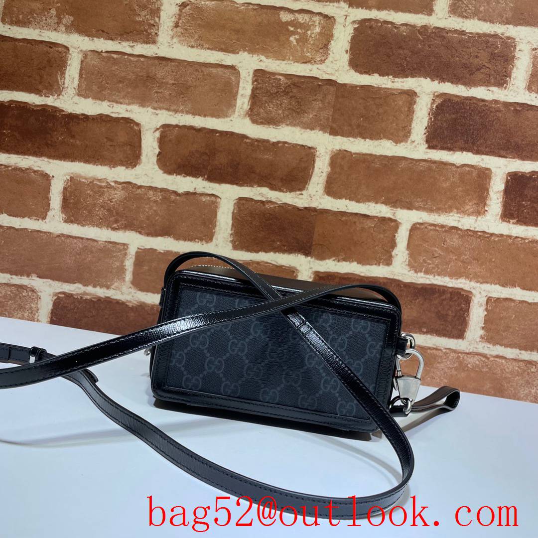 Gucci GG Men gray Retro Mini zipper Shoulder Bag purse