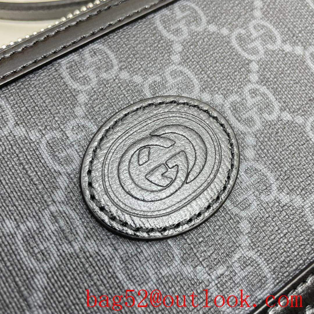 Gucci GG Men gray Retro Mini zipper Shoulder Bag purse