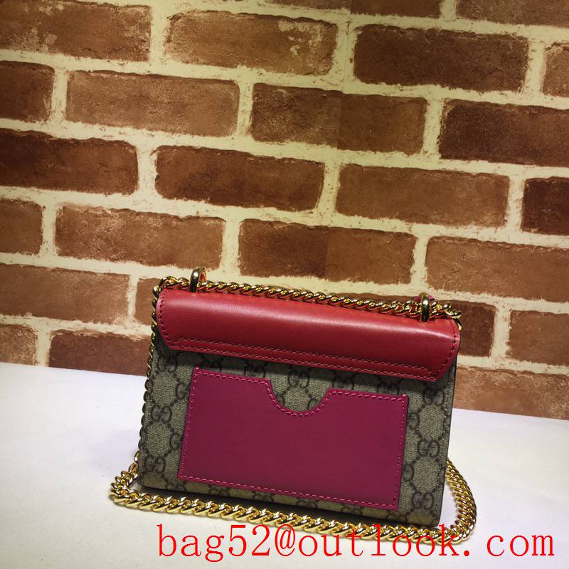 Gucci Padlock Small red calfskin v Canvas Shoulder chain purse Bag