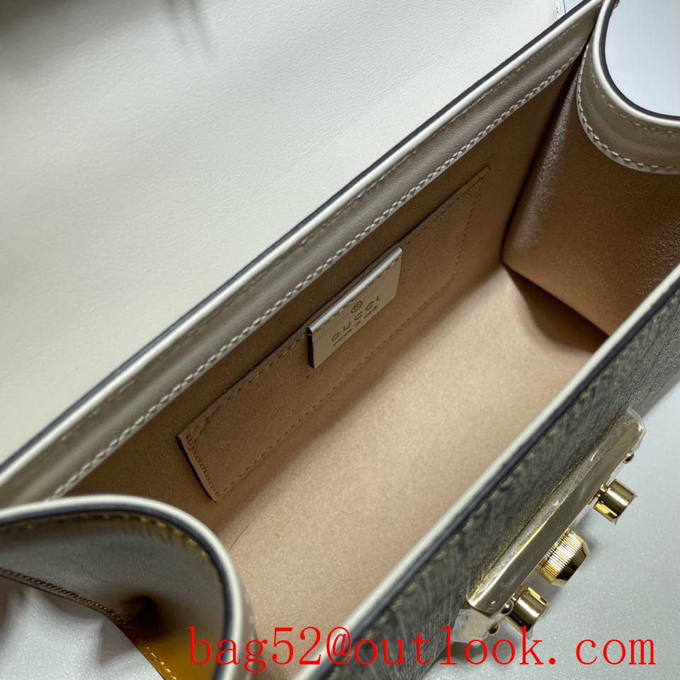 Gucci Padlock Small cream calfskin v Canvas Shoulder chain purse Bag