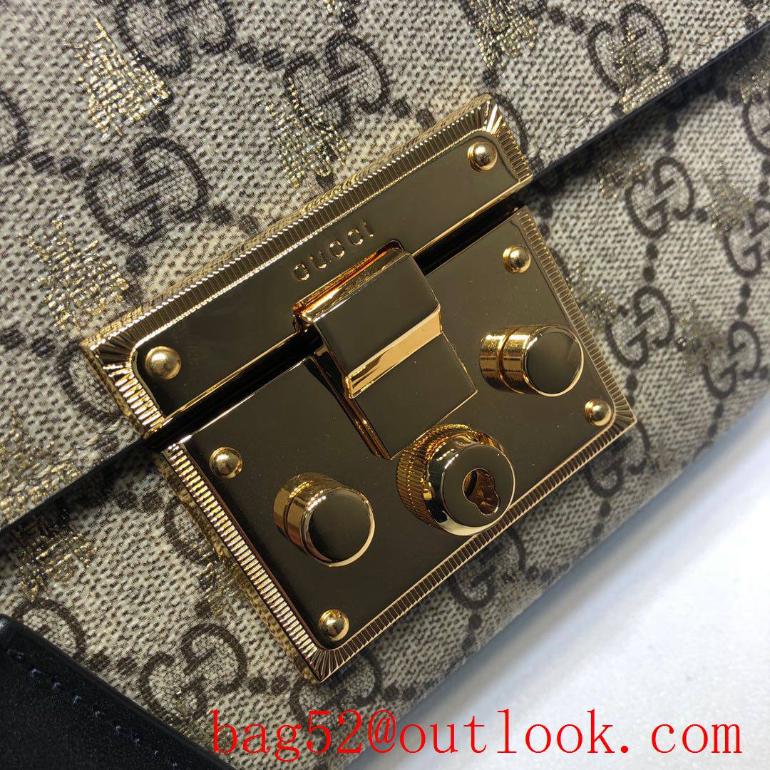 Gucci Padlock Small Canvas v bee chain Shoulder Bag