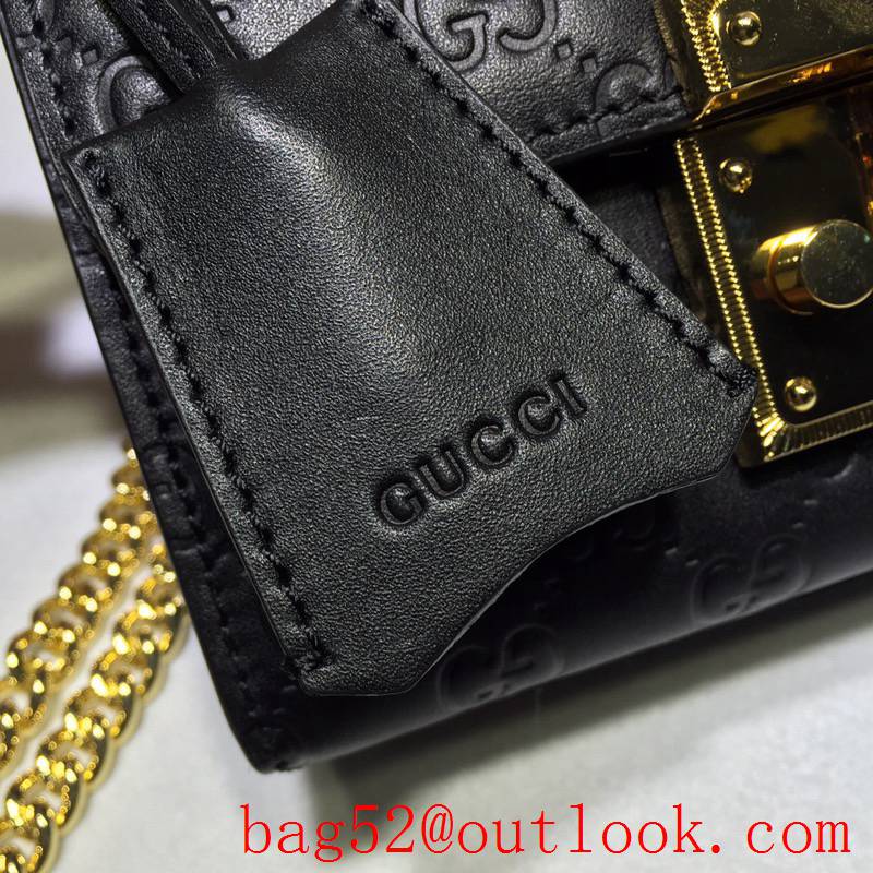 Gucci Padlock calfskin GG Signature Small chain Shoulder Bag purse