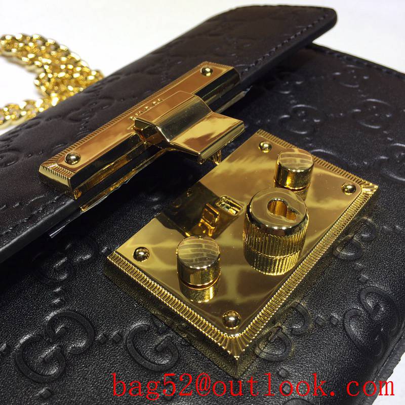 Gucci Padlock calfskin GG Signature Small chain Shoulder Bag purse