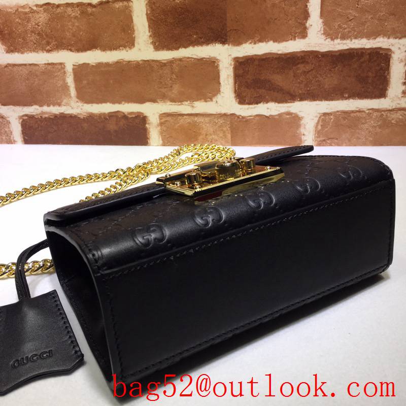 Gucci Padlock calfskin GG Signature Small chain Shoulder Bag purse