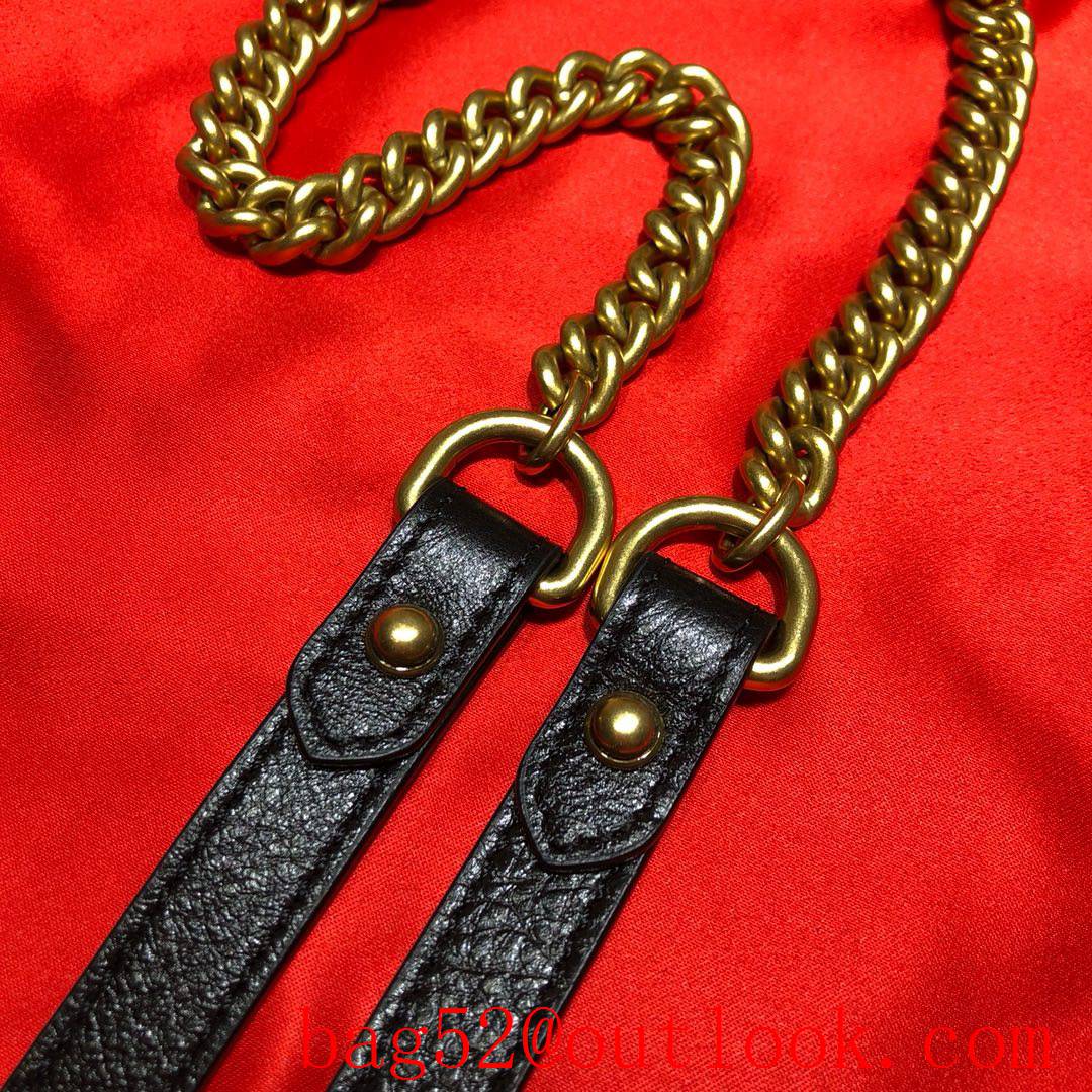 Gucci Marmont mini small GG Round black Leather Shoulder chain Bag