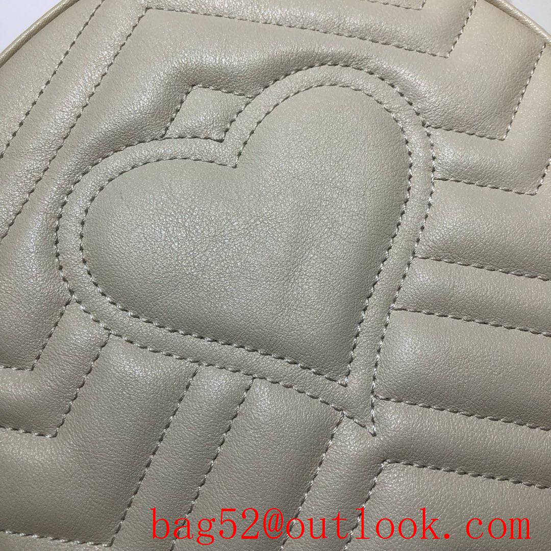 Gucci Marmont mini small GG Round cream Leather Shoulder chain Bag