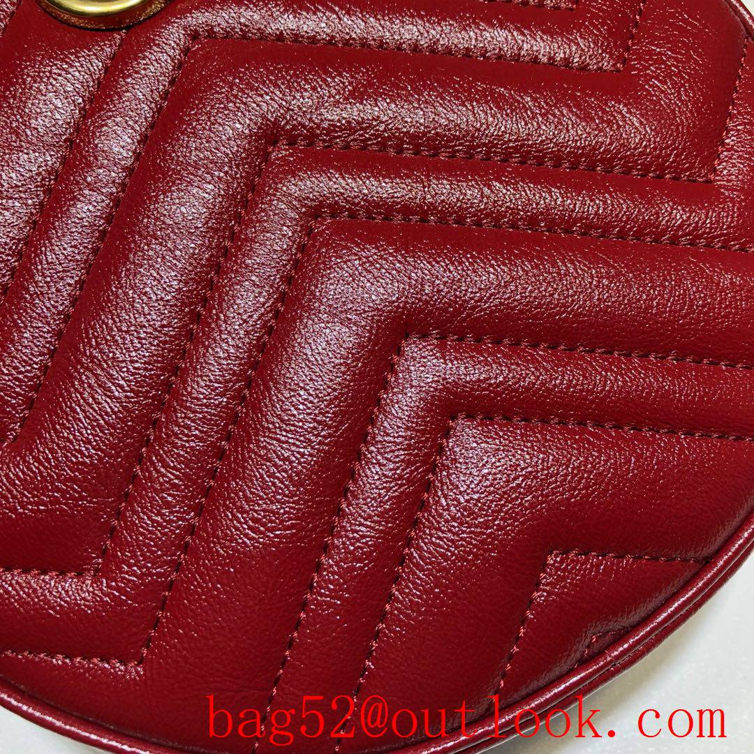 Gucci Marmont mini small GG Round wine Leather Shoulder chain Bag