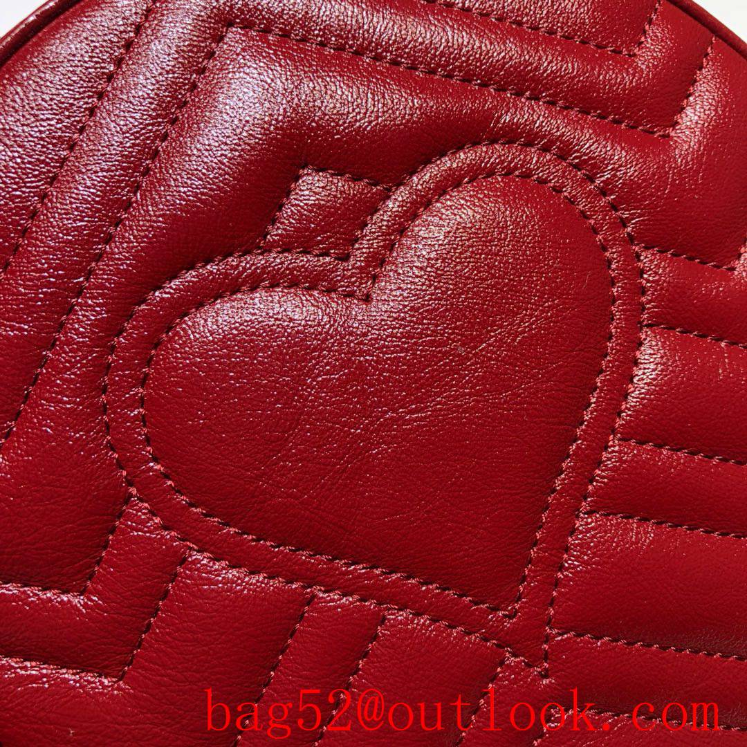 Gucci Marmont mini small GG Round wine Leather Shoulder chain Bag