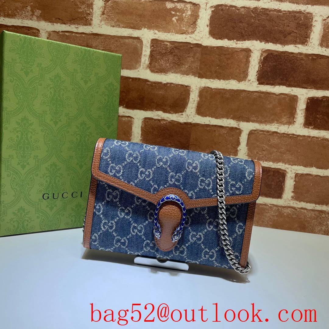 Gucci Dionysus Mini woc Denim chain Shoulder Bag purse
