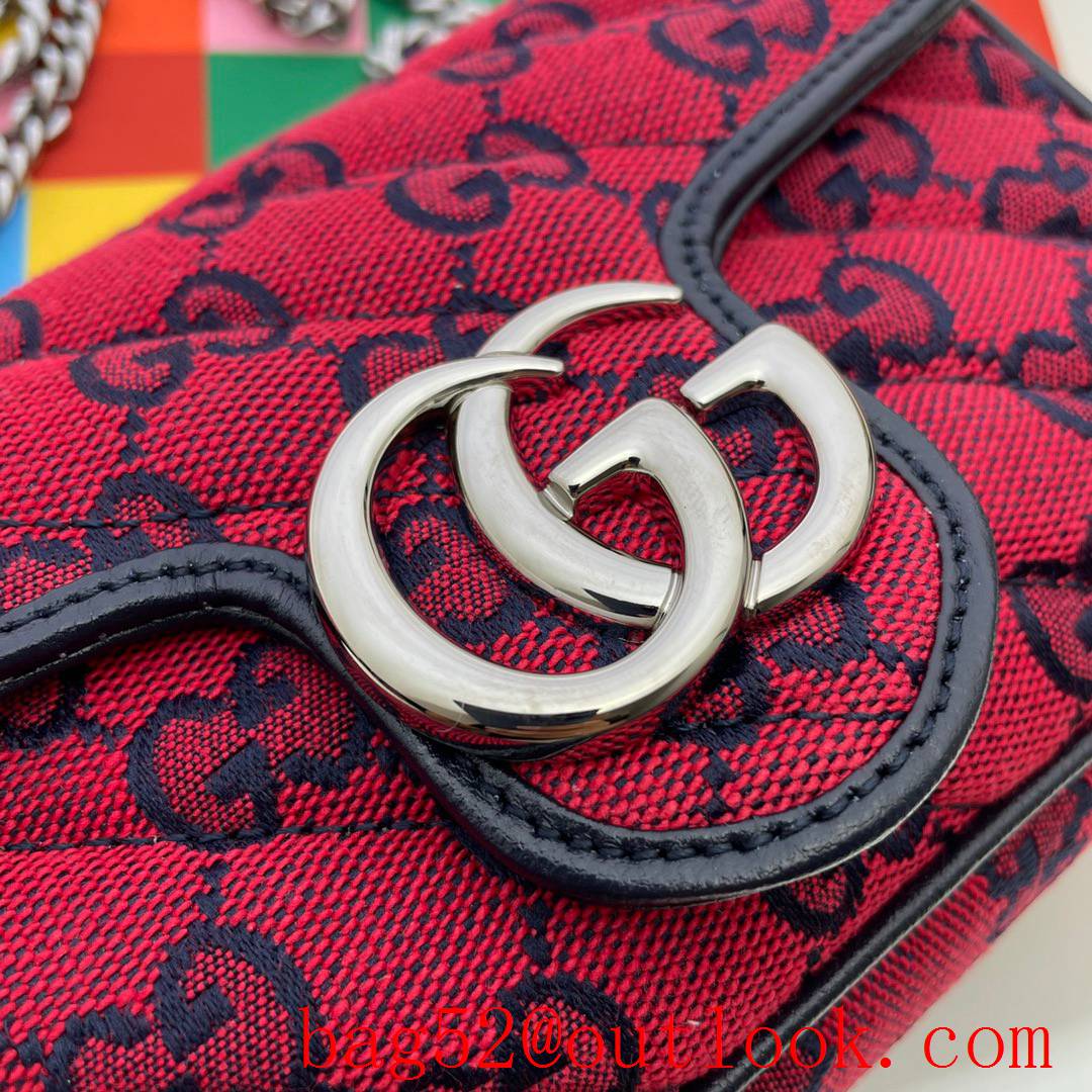 Gucci GG Marmont chain Super Mini Canvas red Shoulder Bag purse