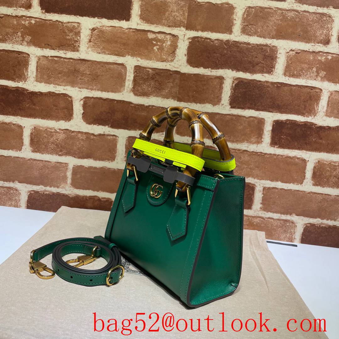 Gucci Diana Mini green Leather Tote shoulder Bag