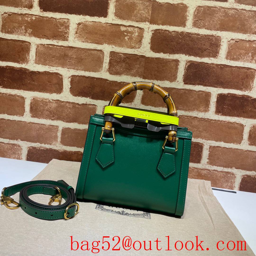 Gucci Diana Mini green Leather Tote shoulder Bag