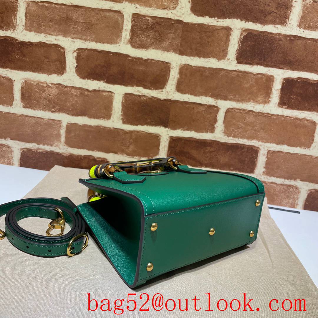 Gucci Diana Mini green Leather Tote shoulder Bag