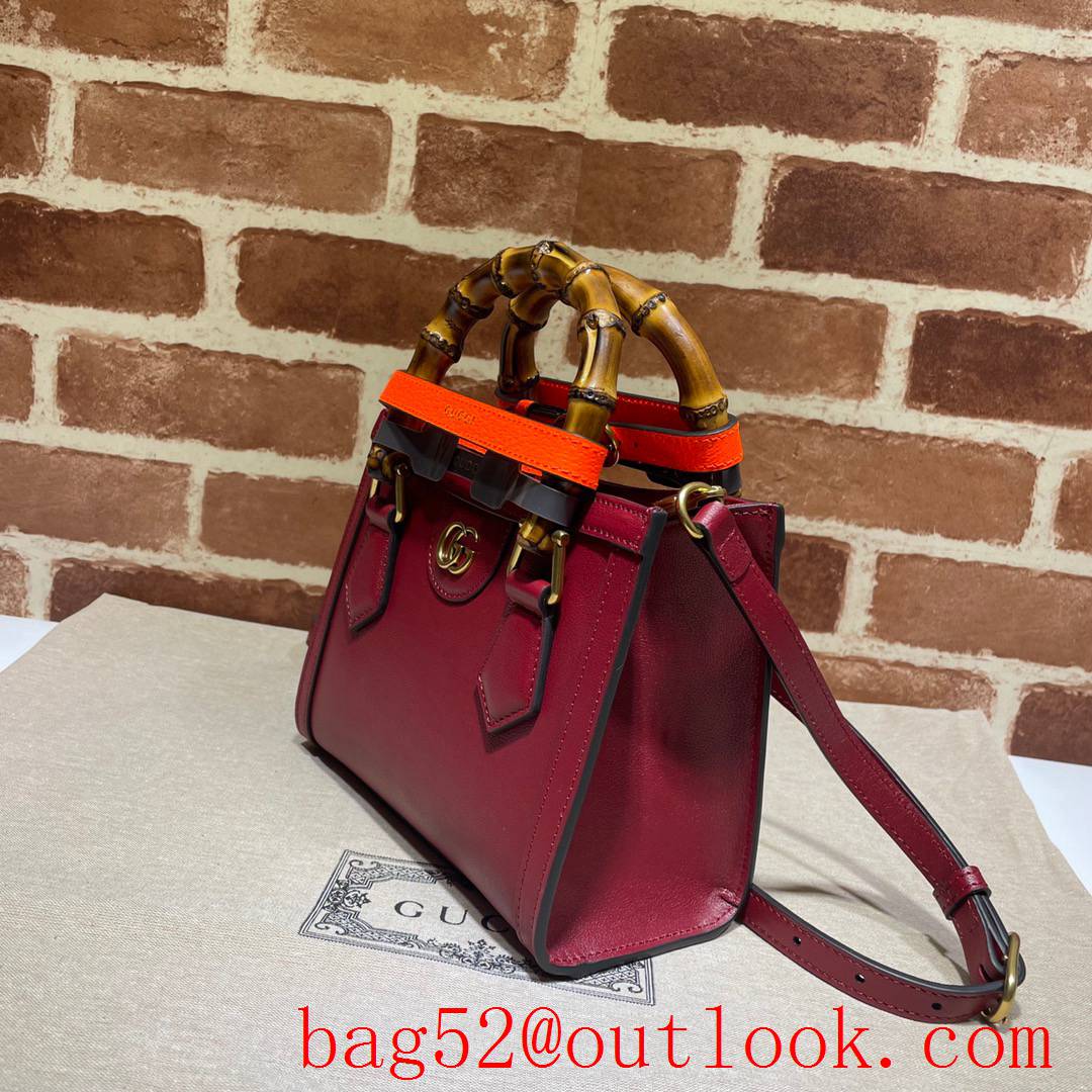 Gucci Diana Mini wine Leather Tote shoulder Bag