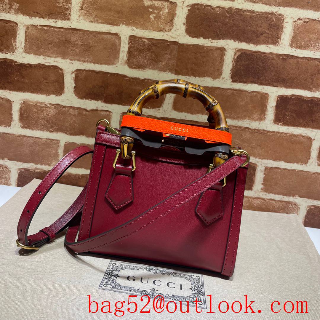 Gucci Diana Mini wine Leather Tote shoulder Bag