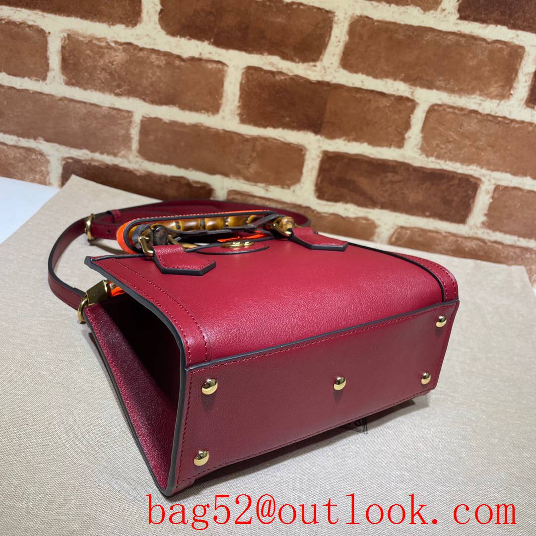 Gucci Diana Mini wine Leather Tote shoulder Bag